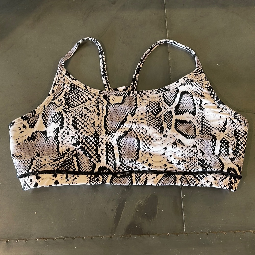 Snakeskin print sports bra